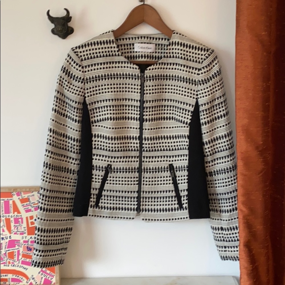 Calvin Klein blazer, size 4 black and cream